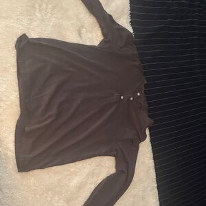 J. Crew Brown Long-Sleeve Henley Shirt
